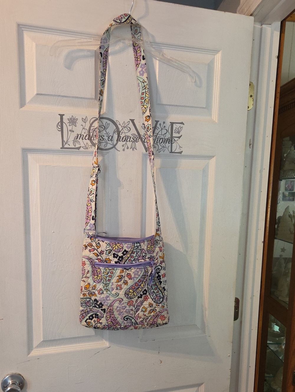 Vera Bradley Purple Paisley Quilted Crossbody Bag